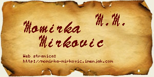 Momirka Mirković vizit kartica